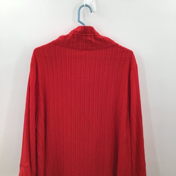 Moonlight by Y&S Popover Top XXL Red Goth Wired Collar Crinkle Pleated Sharkbite - Picture 6 of 13